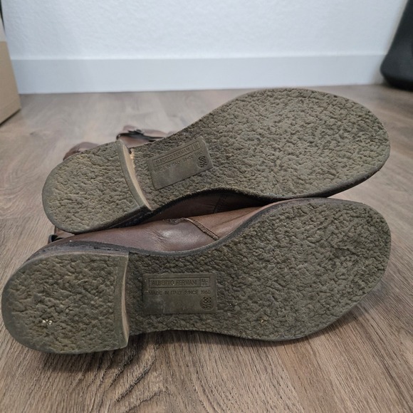 Alberto‎ Fermani Womens 8 Brown Leather Calf Riding Boots Buckle Accent Casual - Picture 9 of 9